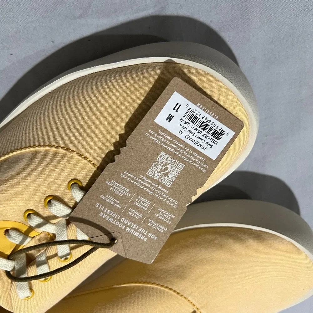NWT Olukai Mens Solar Glow Canvas Lace Up Tradewind Casual Sneaker Shoes Size 11